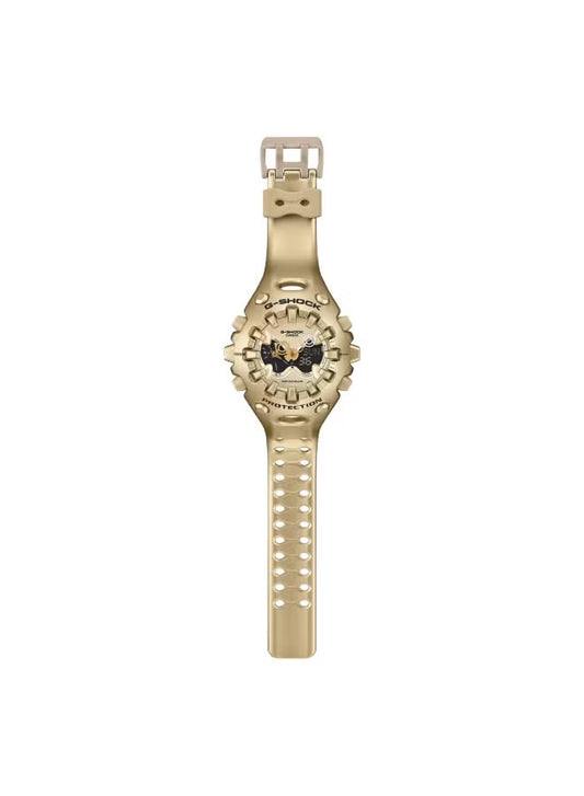 Analog-Digital Men’s Watch GA-V01A-9A, 58.2 mm Gold Resin Case & Strap, Shock-Resistant Design, Double LED Light, 10-Year Battery, 200 m WR