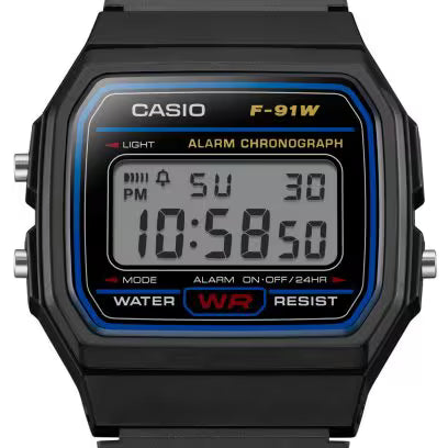 Casio F-91W Classic Digital Watch – Lightweight, Water Resistant, 7-Year Battery