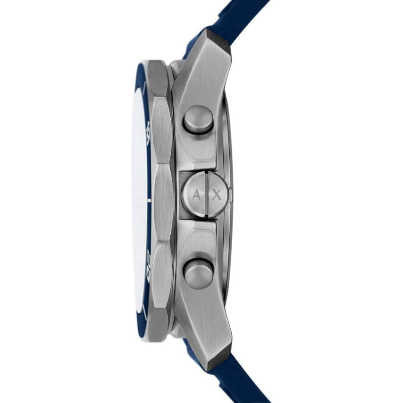 Armani Exchange Men’s Quartz Blue Silicone Strap Blue Dial 44mm Watch AX1960