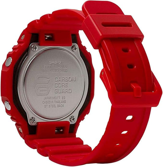 Casio G-Shock Qq Series GA-2100-4APRTC Analog Quartz Red Resin Unisex Watch