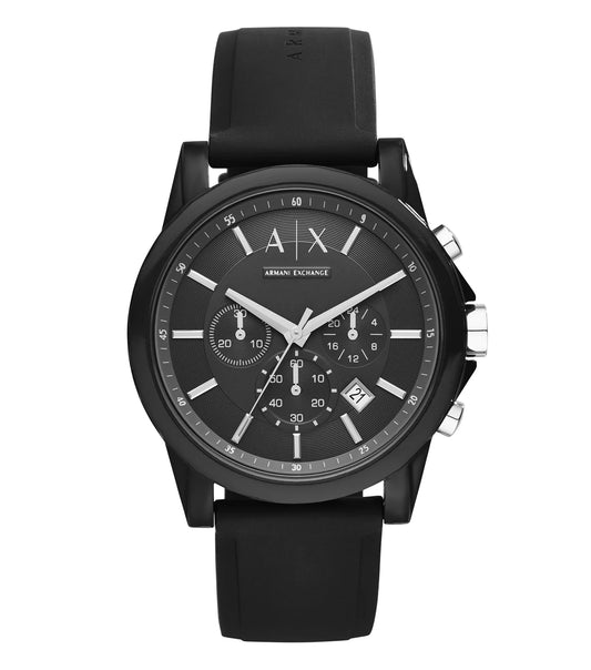 Armani Exchange Men's Stainless Steel Analog-Quartz Watch with Silicone Strap